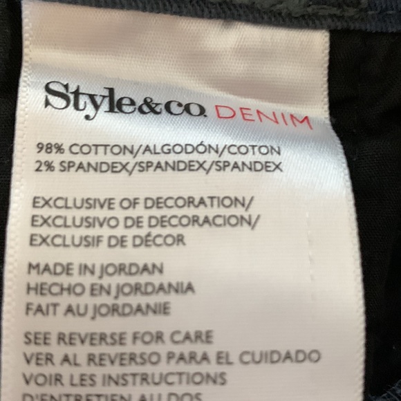 Jeans, $28 each, 1 -Dark Blue, 1 - burgundy, Style & Co. Size 12, tummy control. - Picture 8 of 9